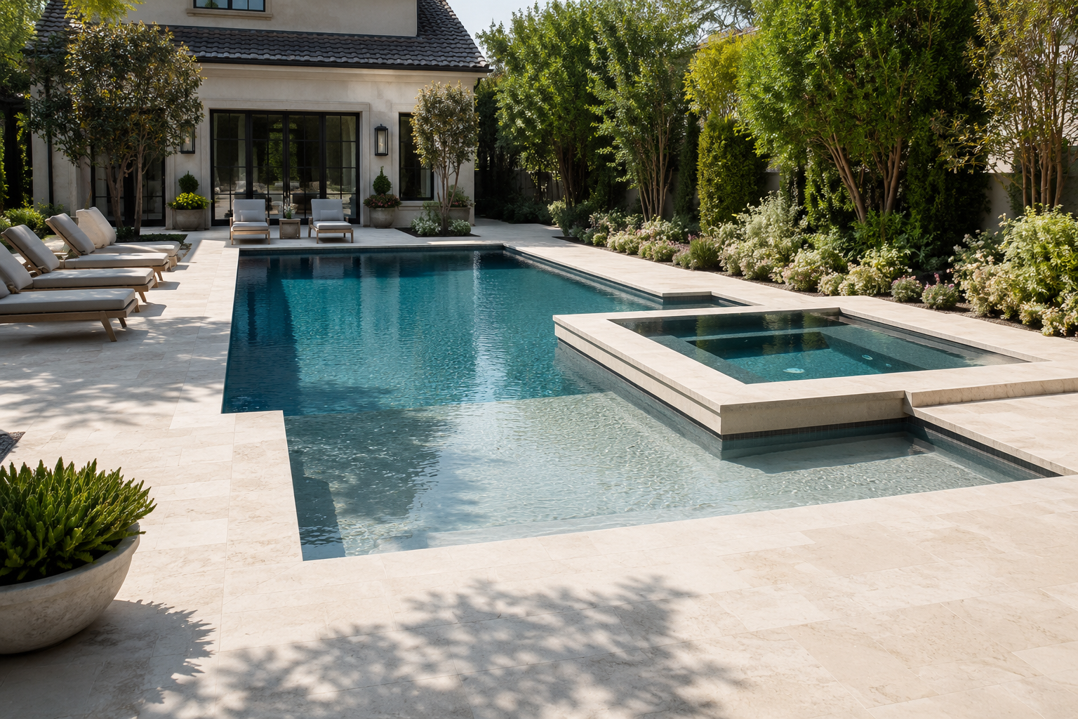 Detailed 3D pool design rendering